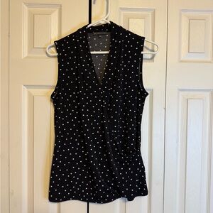 Adrianna Papell Black Wrap‎ Sleeveless Blouse